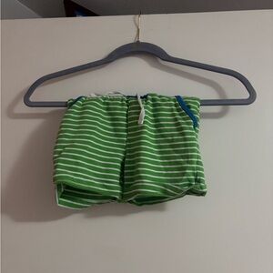 Baby Boden Green and White Striped Drawstring Shorts